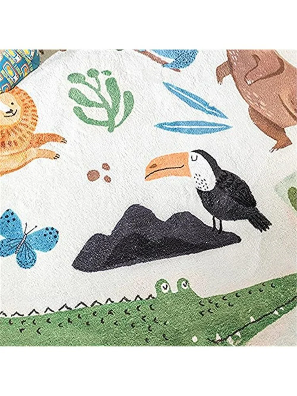 Kids Play Rug, Lovely Forest Round Area Rug Nursery Door Mat Soft Plush